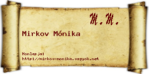 Mirkov Mónika névjegykártya